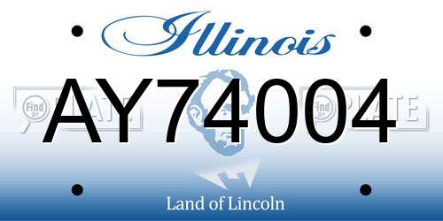 AY74004 Illinois License Plate
