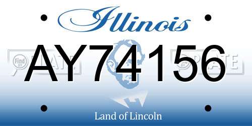 AY74156 Illinois License Plate
