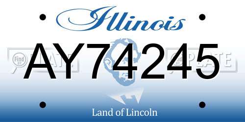 AY74245 Illinois License Plate