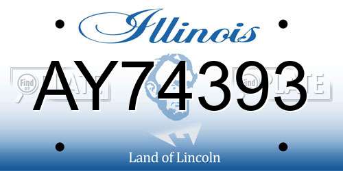 AY74393 Illinois License Plate
