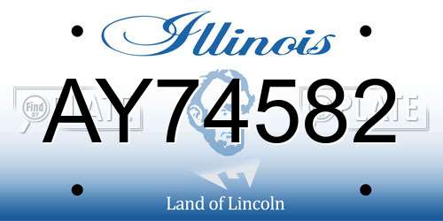 AY74582 Illinois License Plate