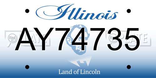 AY74735 Illinois License Plate
