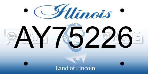 AY75226 Illinois License Plate