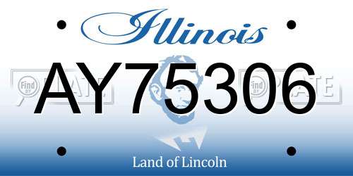 AY75306 Illinois License Plate