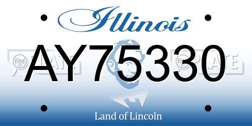 AY75330 Illinois License Plate
