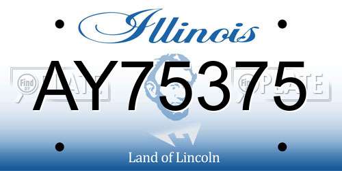 AY75375 Illinois License Plate