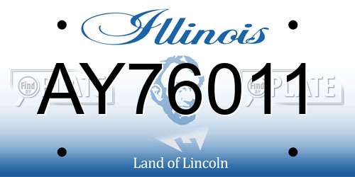 AY76011 Illinois License Plate