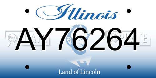 AY76264 Illinois License Plate