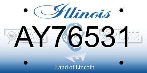 AY76531 Illinois License Plate