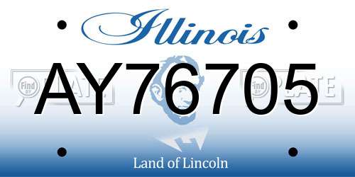 AY76705 Illinois License Plate