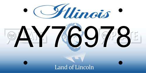 AY76978 Illinois License Plate