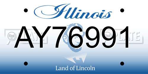AY76991 Illinois License Plate
