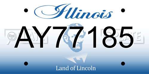 AY77185 Illinois License Plate