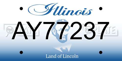AY77237 Illinois License Plate