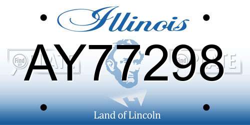AY77298 Illinois License Plate