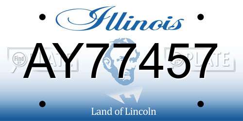 AY77457 Illinois License Plate