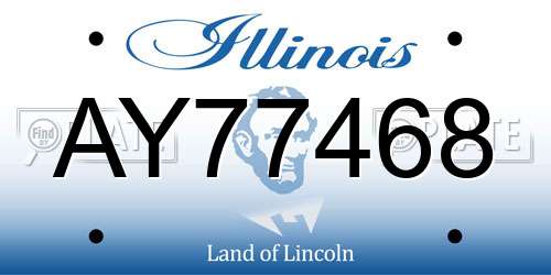 AY77468 Illinois License Plate