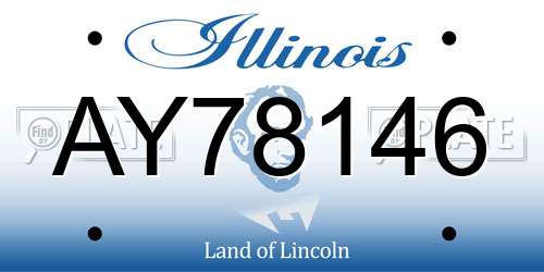 AY78146 Illinois License Plate