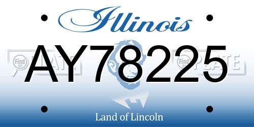 AY78225 Illinois License Plate