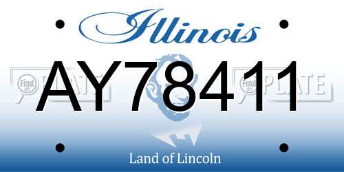 AY78411 Illinois License Plate