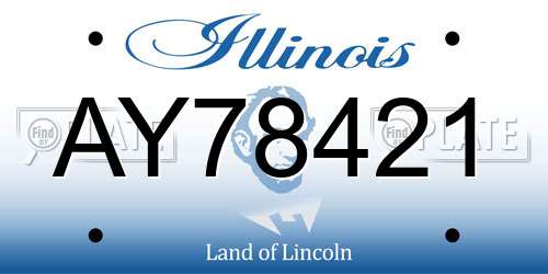 AY78421 Illinois License Plate
