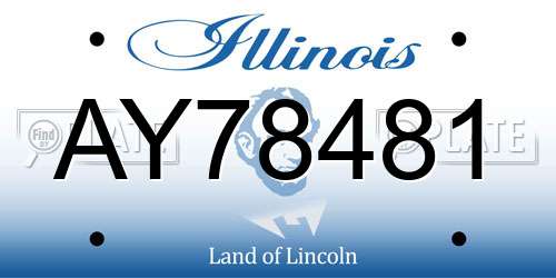 AY78481 Illinois License Plate