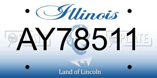 AY78511 Illinois License Plate
