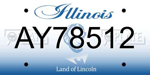 AY78512 Illinois License Plate