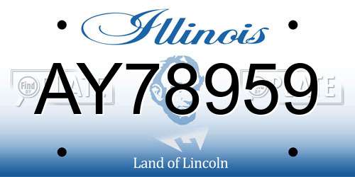 AY78959 Illinois License Plate