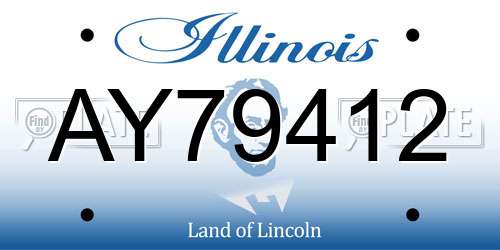 AY79412 Illinois License Plate