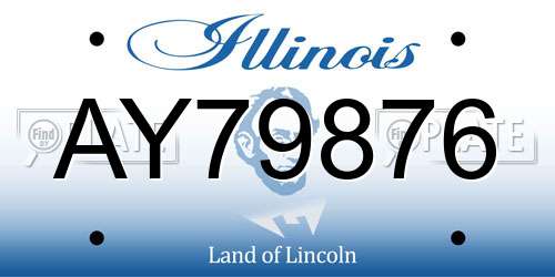 AY79876 Illinois License Plate