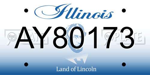 AY80173 Illinois License Plate
