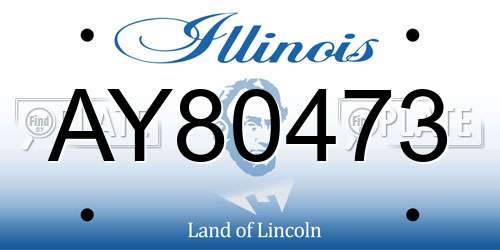 AY80473 Illinois License Plate