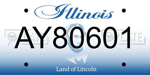 AY80601 Illinois License Plate
