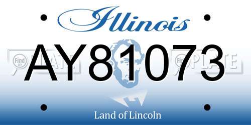 AY81073 Illinois License Plate