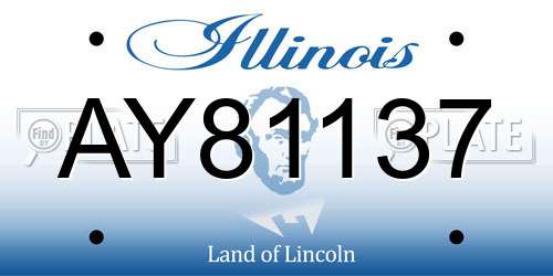 AY81137 Illinois License Plate
