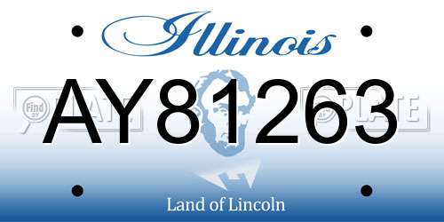 AY81263 Illinois License Plate