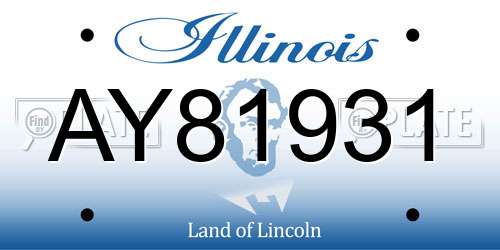 AY81931 Illinois License Plate