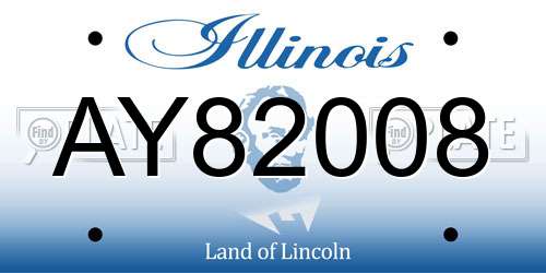 AY82008 Illinois License Plate