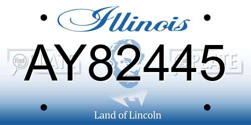 AY82445 Illinois License Plate