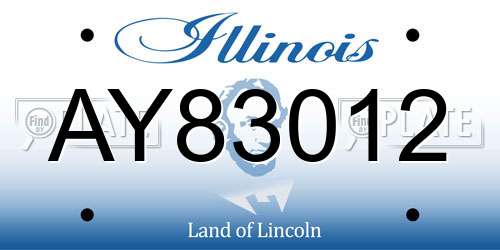 AY83012 Illinois License Plate