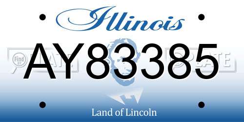 AY83385 Illinois License Plate