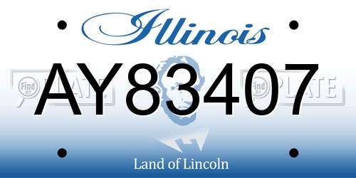 AY83407 Illinois License Plate