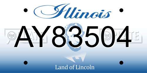 AY83504 Illinois License Plate