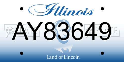 AY83649 Illinois License Plate