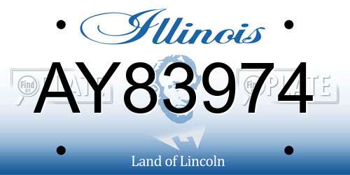 AY83974 Illinois License Plate