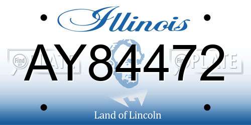 AY84472 Illinois License Plate