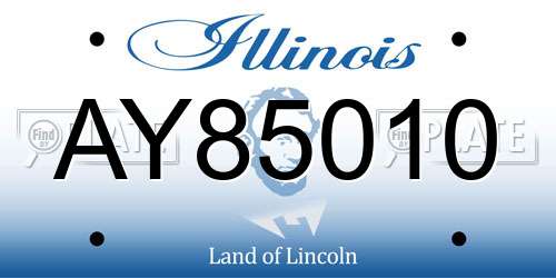 AY85010 Illinois License Plate