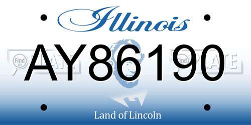AY86190 Illinois License Plate