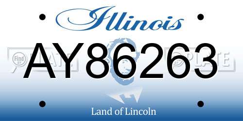 AY86263 Illinois License Plate